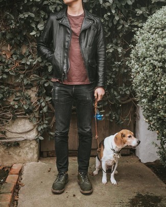 Как носить косуху с джинсами мужчине