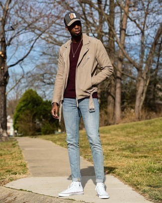 Как носить косуху с джинсами мужчине