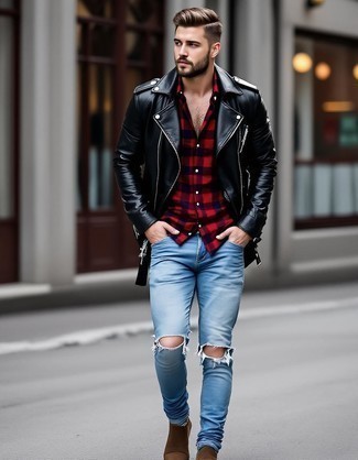 С чем носить косуху мужчине