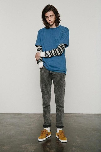 С чем носить черные вареные джинсы мужчине