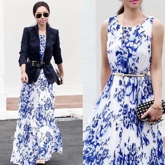 С чем носить черно-золотые солнцезащитные очки женщине