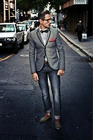 С чем носить черно-белый галстук-бабочку мужчине