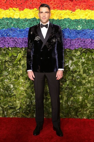 С чем носить черно-белый галстук-бабочку мужчине