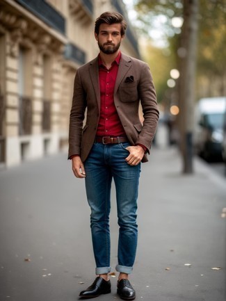 Какие пиджаки носить с черно-белыми брогами