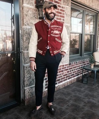 С чем носить черно-белые лоферы из плотной ткани мужчине