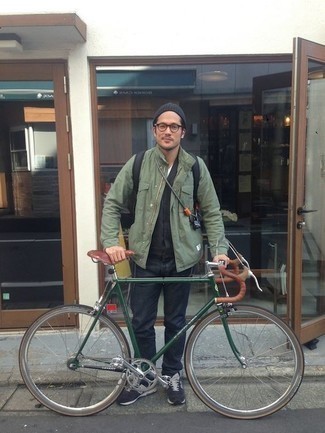 Какие полевые куртки носить с черно-белым кардиганом