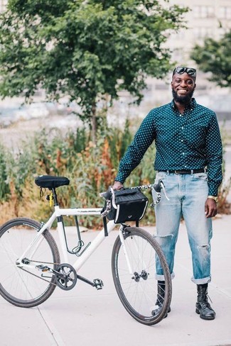 С чем носить черно-белые классические ботинки мужчине