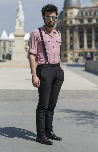 С чем носить черно-белые классические ботинки мужчине