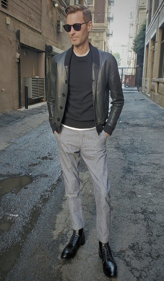 С чем носить черно-белые классические ботинки мужчине