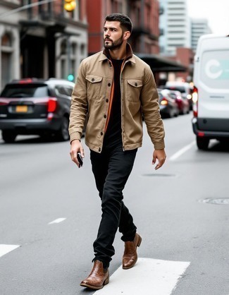 С чем носить черно-белые джинсы мужчине