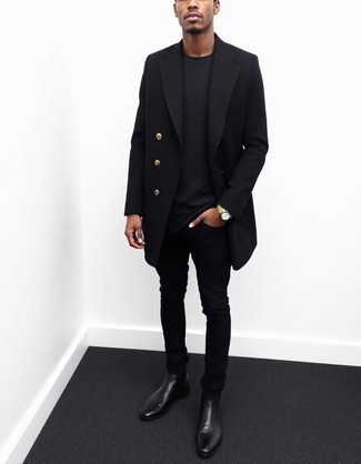 С чем носить черно-белые джинсы мужчине