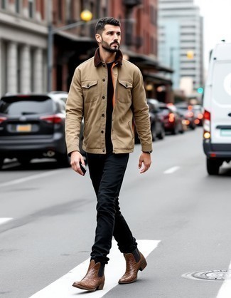 С чем носить черно-белые джинсы мужчине