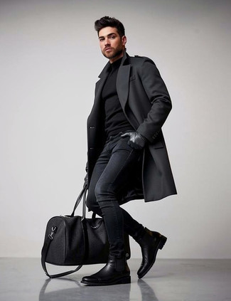 С чем носить черно-белые джинсы мужчине