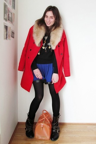 С чем носить черно-белые кожаные полусапоги