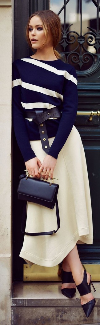 С чем носить черно-белые сатиновые туфли