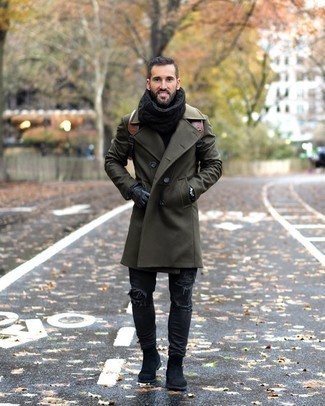 С чем носить черно-белый шарф мужчине