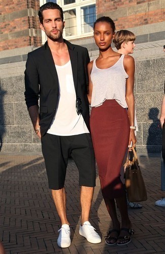 Какие пиджаки носить с черно-белыми шортами мужчине