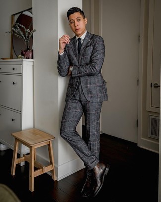 С чем носить черно-белый шелковый галстук мужчине