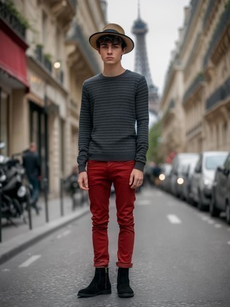 С чем носить черно-белую соломенную шляпу мужчине