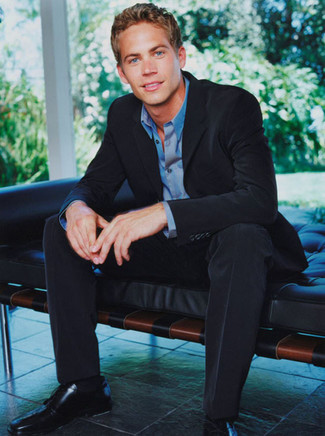 Какие туфли дерби носить с черно-белым костюмом