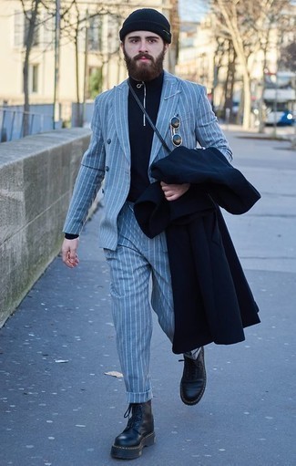 С чем носить черно-белые рабочие ботинки мужчине