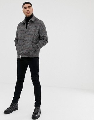 С чем носить черно-белые рабочие ботинки мужчине