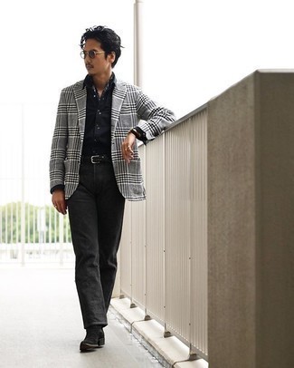 С чем носить черно-белый плетеный ремень мужчине