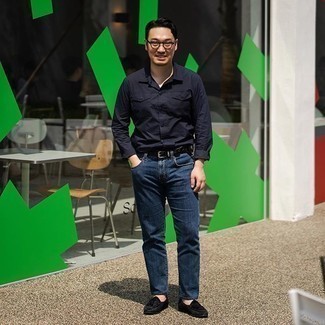 С чем носить черно-белый плетеный ремень мужчине