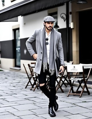 С чем носить черно-белый мужской клатч мужчине