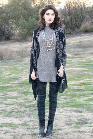 Какое кимоно носить с черными ботильонами