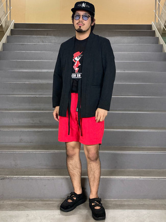 Какие открытые кардиганы носить с черными кроссовками мужчине