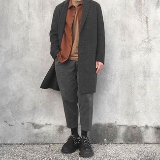 Какие куртки-рубашки носить с черными кроссовками мужчине