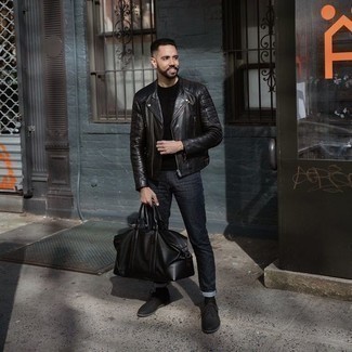 Какие туфли дерби носить с черной косухой