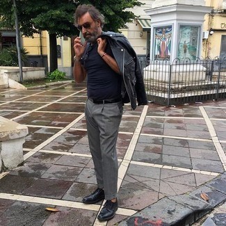 Какие туфли дерби носить с черной косухой