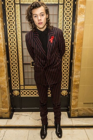 Какие ботинки челси носить с черным пиджаком мужчине