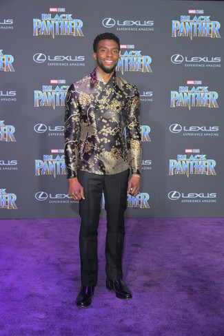 Какие ботинки челси носить с черным пиджаком мужчине