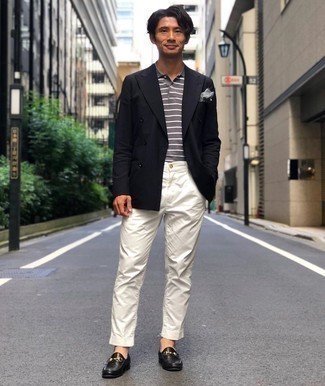 Какие брюки чинос носить с черным пиджаком