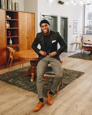 Какие брюки чинос носить с черным пиджаком