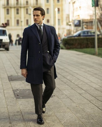 Какие длинные пальто носить с черным пиджаком