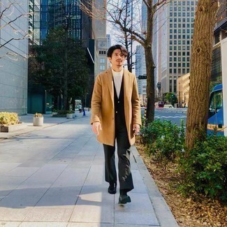 Какие длинные пальто носить с черным пиджаком