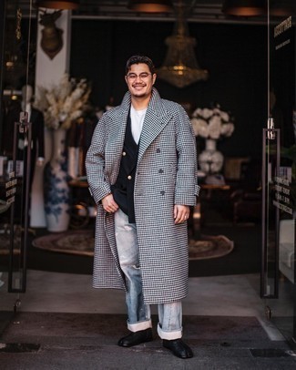 Какие длинные пальто носить с черным пиджаком