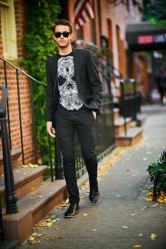 Какие оксфорды носить с черным пиджаком