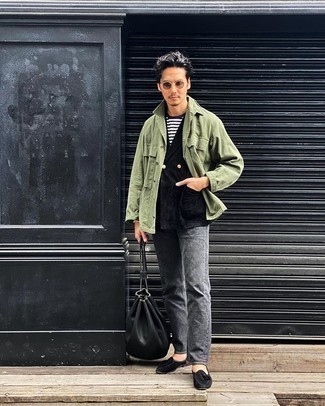 Какие куртки-рубашки носить с черным пиджаком мужчине