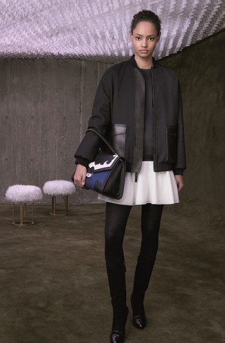 Какие сапоги носить с черным бомбером