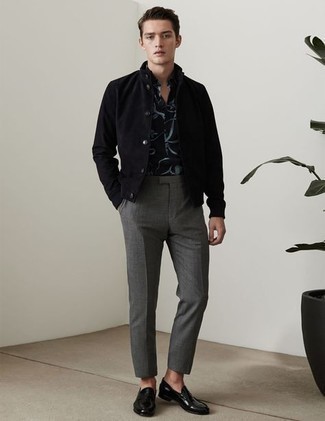 С чем носить черный бомбер мужчине