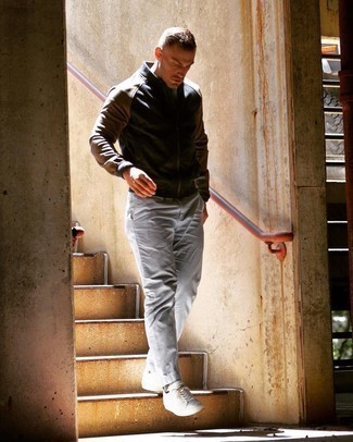 С чем носить черный бомбер мужчине