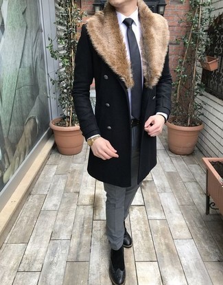 Какие классические брюки носить с черными ботинками броги