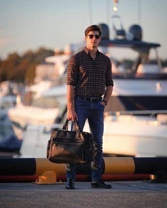 Какие джинсы носить с черными брогами