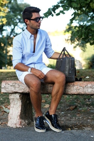 Какие рубашки с длинным рукавом носить с черными брогами