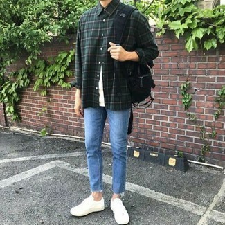 С чем носить черный рюкзак из плотной ткани мужчине